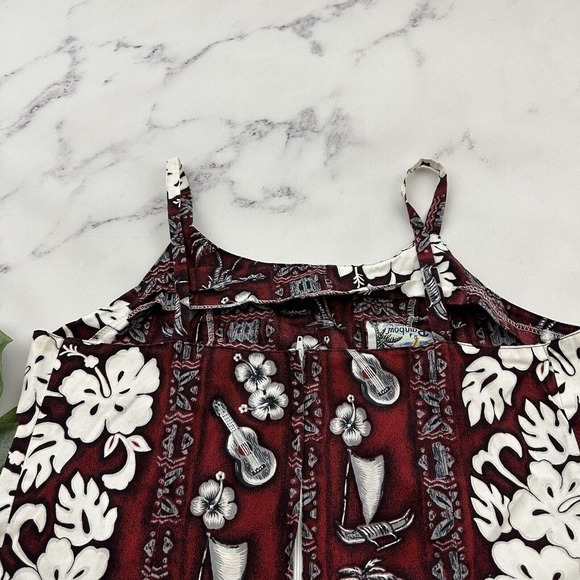 Rainbow Hawaii Womens Vintage Y2k Mini Dress Size L Red White Tropical Floral - Picture 8 of 10